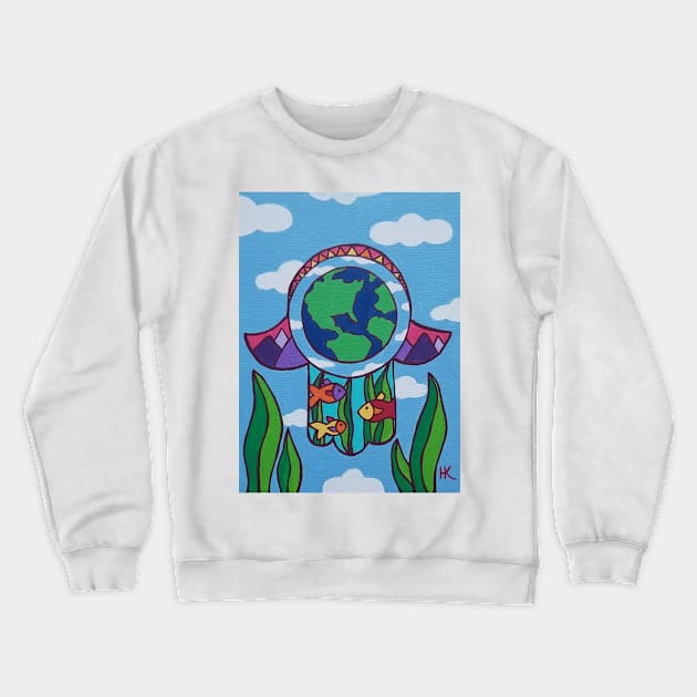 Mother Earth Hamsa by Harriette Knight Crewneck Sweatshirt by harrietteknight